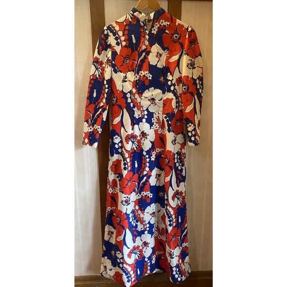 Vintage 60’s 70’s Handmade Red White Blue Maxi Dress Women’s XS - Picture 1 of 9
